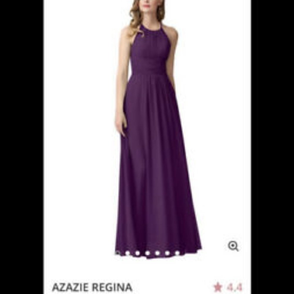 Azazie Regina Floor-length Bridesmaid Dress Grape